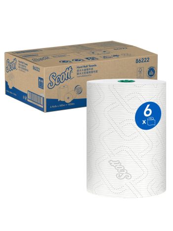 SCOTT® Printed Hard Roll Paper Towels (86222), 6 Rolls / Case, 305m / Roll (1,830m)