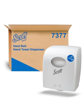 SCOTT® Hard Roll Towel Dispenser (7377), Hand Towel Dispenser, 1 White Paper Hand Towel Dispenser Unit / Case