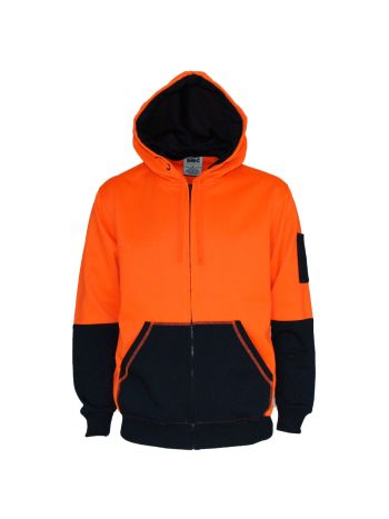 DNC Hivis 2 Tone Full Zip Super Fleecy Hoodie