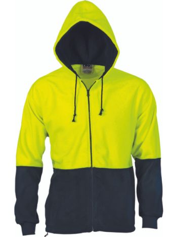 HiVis Two Tone Full Zip Polar Fleece Hoodie