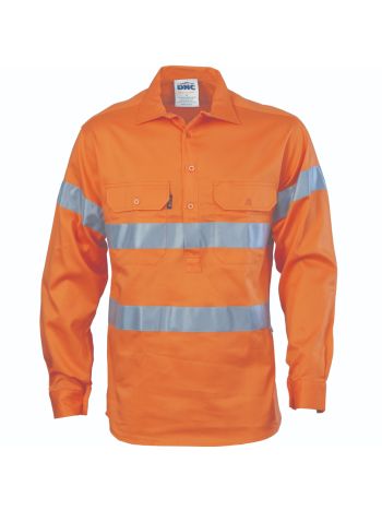 DNC HiVis Cool-Breeze Close Front Cotton Shirt with Generic R-Tape