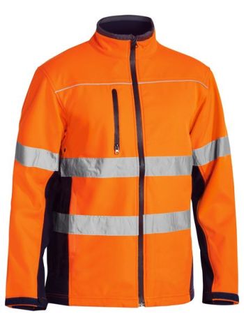 Bisley HiVis Soft Shell Jacket with Reflective Tape