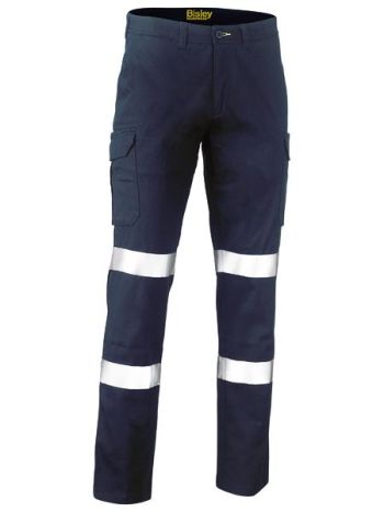 Bisley Stretch Cotton Drill Cargo Pants with Reflective Tape