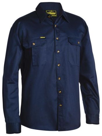 Bisley Original Cotton Drill Shirt - Long Sleeve Combination In Stock