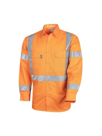 Tru Workwear Lightweight NSW Rail Vented Hi-Vis Drill Shirt With Reflective Tape