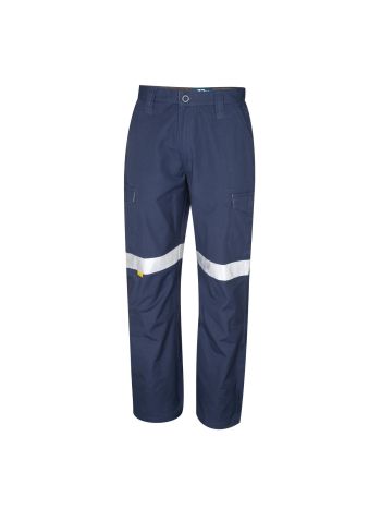 Tru Workwear Midweight Cotton Cargo Trousers With Reflective Tape