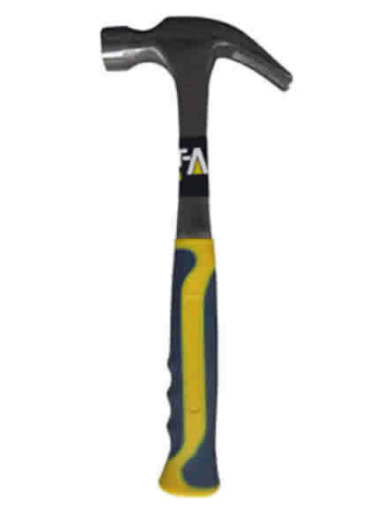 20oz Claw Hammer Metal Handle - Blue & Yellow Rubber Grip 