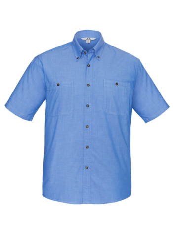 Biz Collection Mens Chambray Short Sleeve Shirt