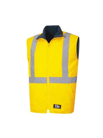 Tru Workwear Wet Weather Reversible Vest With Reflective Tape