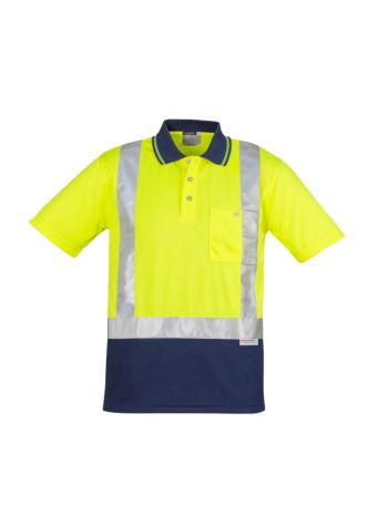 Syzmik Mens Hi Vis Spliced Short Sleeve Polo - Shoulder Taped