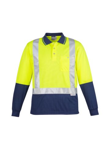 Syzmik Mens Hi Vis Spliced Long Sleeve Polo - Shoulder Taped