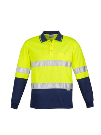 Syzmik Mens Hi Vis Spliced Long Sleeve Polo - Hoop Taped