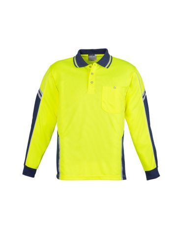 Syzmik Mens Hi Vis Squad Long Sleeve Polo