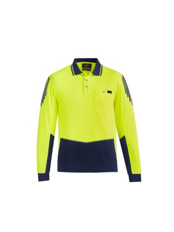 Syzmik Mens Hi Vis Flux Long Sleeve Polo