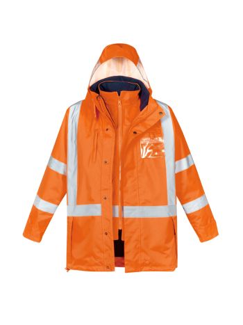 Syzmik Mens Hi Vis X Back 4 In 1 Waterproof Jacket