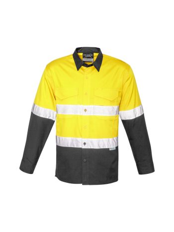 Syzmik Mens Rugged Cooling HI Vis Taped Long Sleeve Shirt